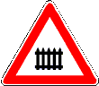 Zeichen 150, Bahnübergang mit Schranken<br>
    oder Halbschranken